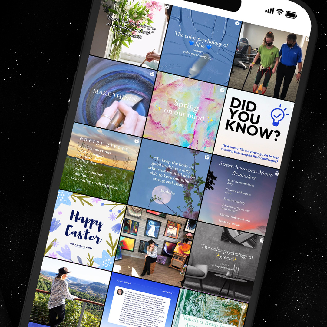 Just A Breath Away social content and visual identity in use